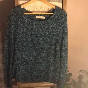 Medium weight multicolored blue sweater